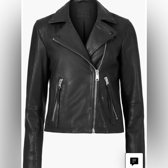All Saints Dalby Leather Biker Jacket - Picture 5 of 9